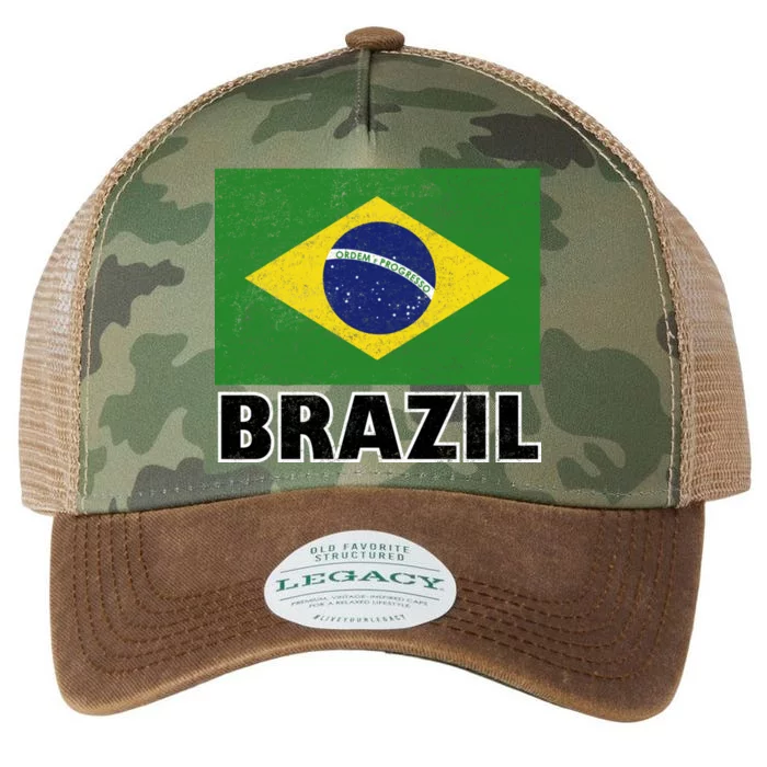 Vintage Brazil Flag Legacy Tie Dye Trucker Hat