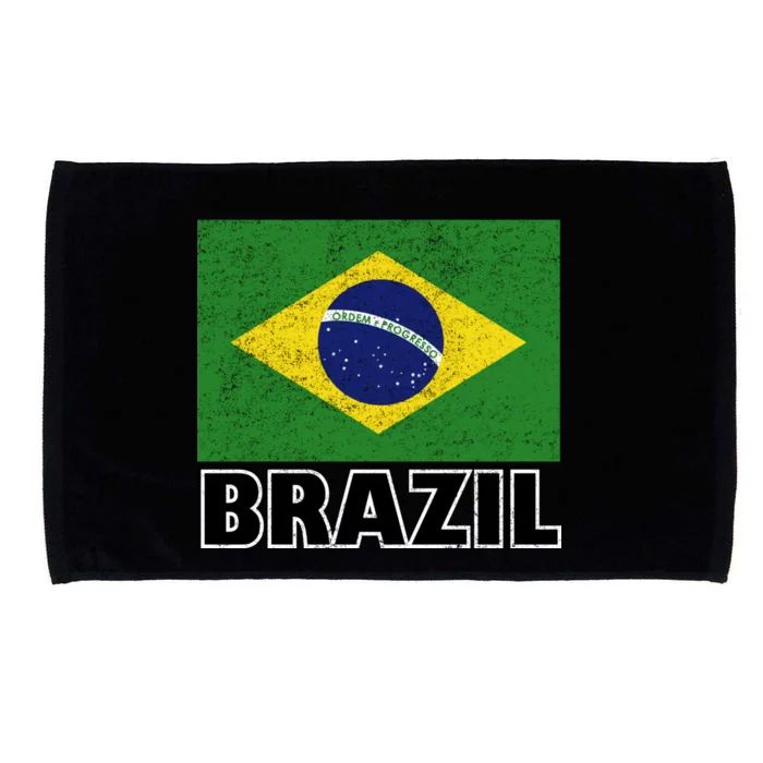 Vintage Brazil Flag Microfiber Hand Towel