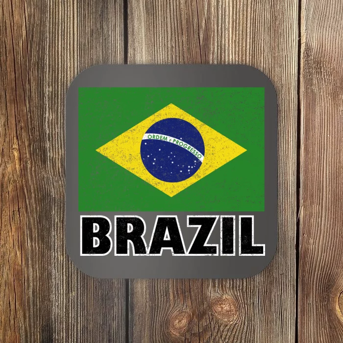 Vintage Brazil Flag Coaster