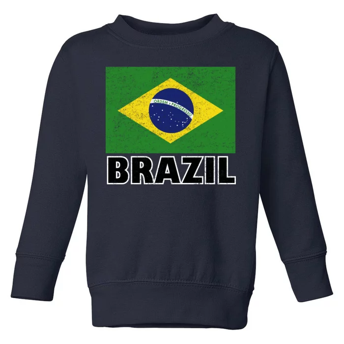 Vintage Brazil Flag Toddler Sweatshirt