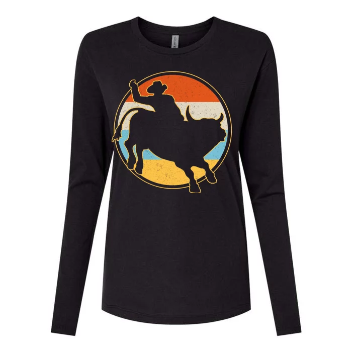 Vintage Bull Riding Rodeo Womens Cotton Relaxed Long Sleeve T-Shirt