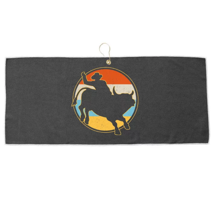 Vintage Bull Riding Rodeo Large Microfiber Waffle Golf Towel