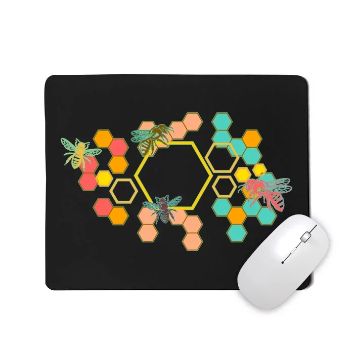 Vintage Bumblebee Hive Pattern Mousepad