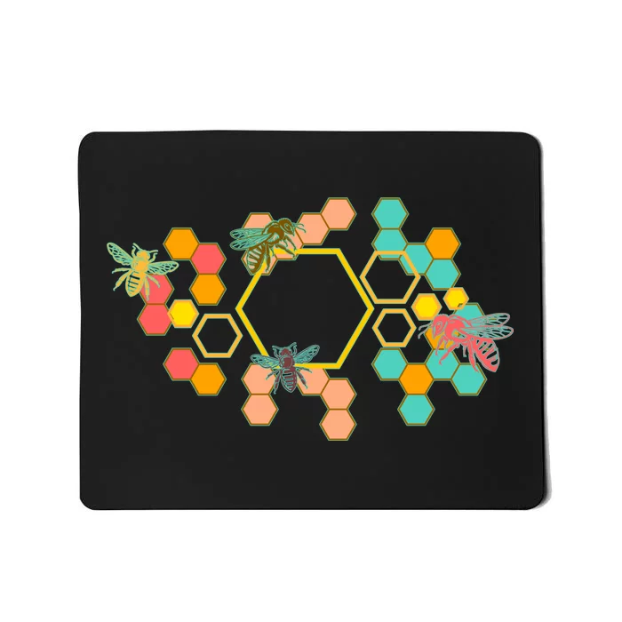 Vintage Bumblebee Hive Pattern Mousepad