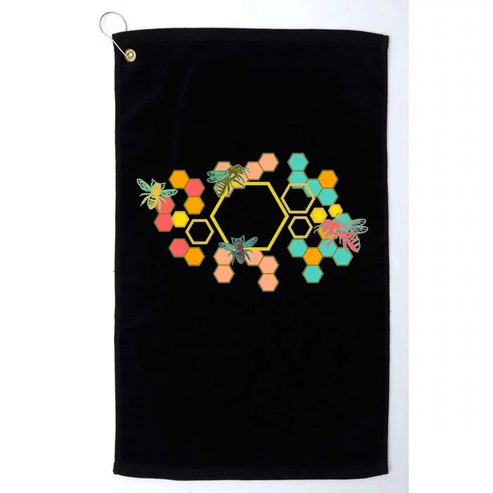 Vintage Bumblebee Hive Pattern Platinum Collection Golf Towel