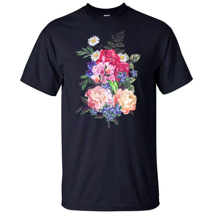 Vintage Bunch Bouquet of Flowers Tall T-Shirt