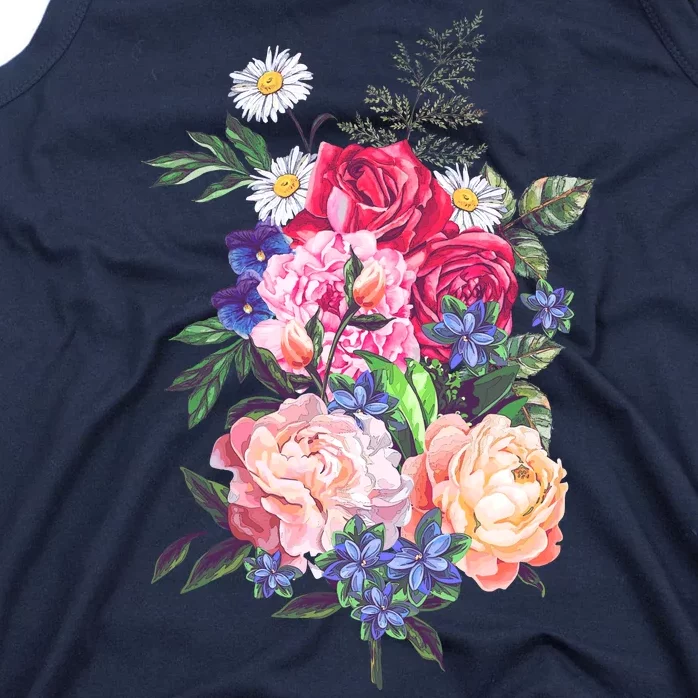 Vintage Bunch Bouquet of Flowers Tank Top