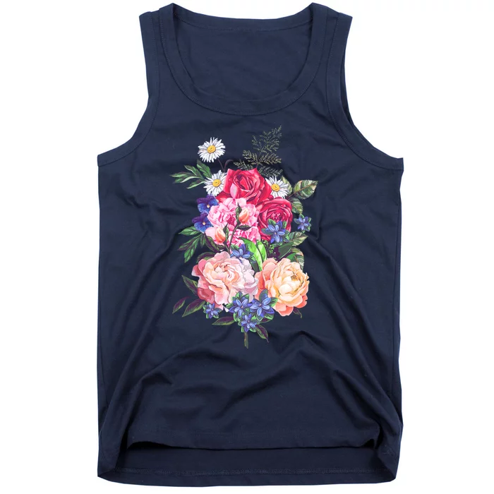 Vintage Bunch Bouquet of Flowers Tank Top