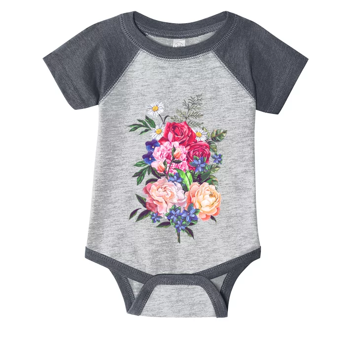 Vintage Bunch Bouquet of Flowers Infant Baby Jersey Bodysuit