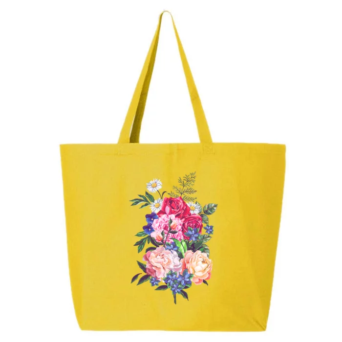 Vintage Bunch Bouquet of Flowers 25L Jumbo Tote