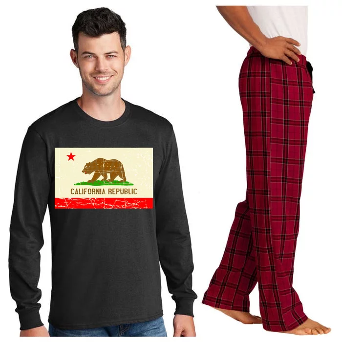 Vintage California Republic Flag Long Sleeve Pajama Set