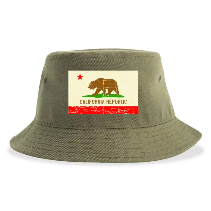 Vintage California Republic Flag Sustainable Bucket Hat