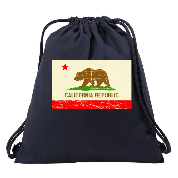 Vintage California Republic Flag Drawstring Bag