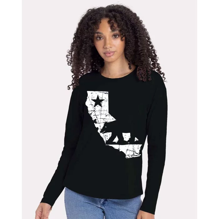 Vintage California Republic State Bear Womens Cotton Relaxed Long Sleeve T-Shirt