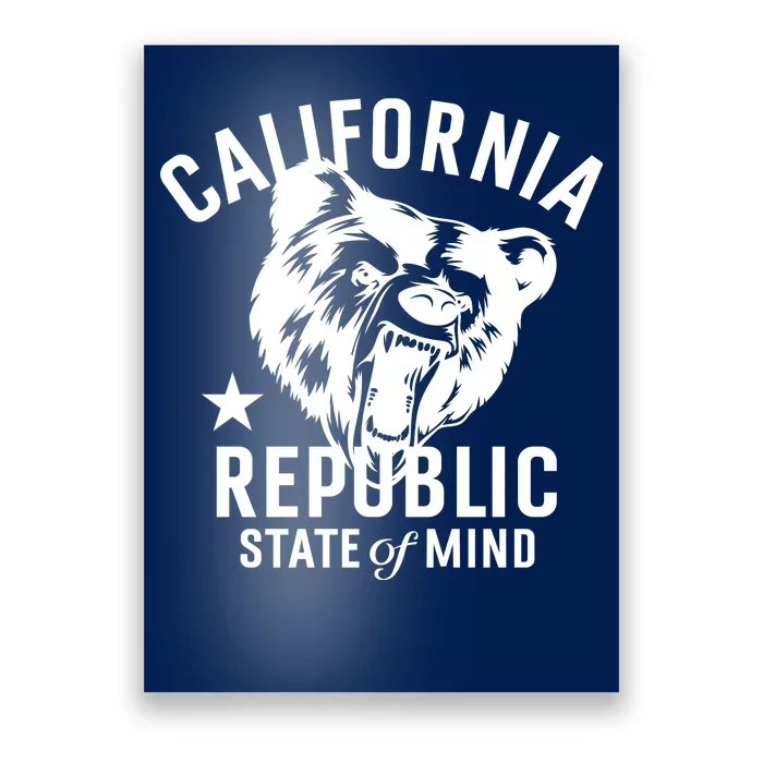 Vintage California Republic State Of Mind Poster