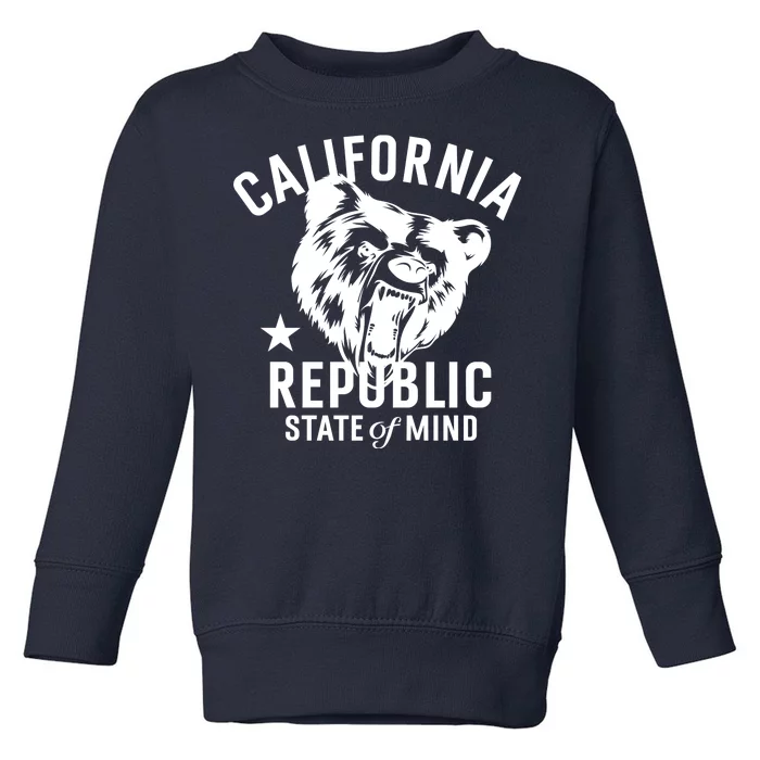 Vintage California Republic State Of Mind Toddler Sweatshirt