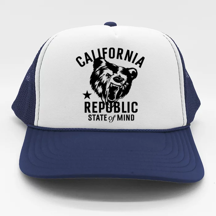 Vintage California Republic State Of Mind Trucker Hat