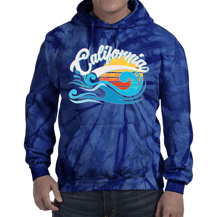 Vintage California Wave Logo Tie Dye Hoodie