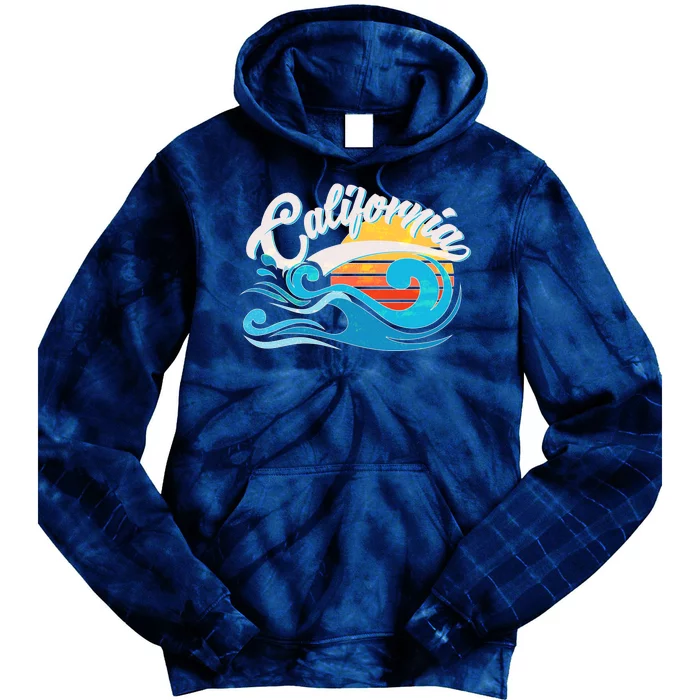 Vintage California Wave Logo Tie Dye Hoodie