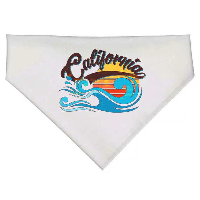 Vintage California Wave Logo USA-Made Doggie Bandana