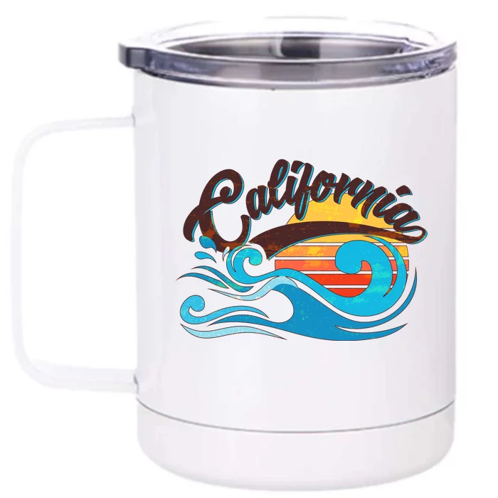 Vintage California Wave Logo Front & Back 12oz Stainless Steel Tumbler Cup