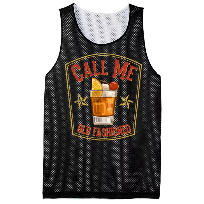 Vintage Call Me Old Fashioned Whiskey Mesh Reversible Basketball Jersey Tank