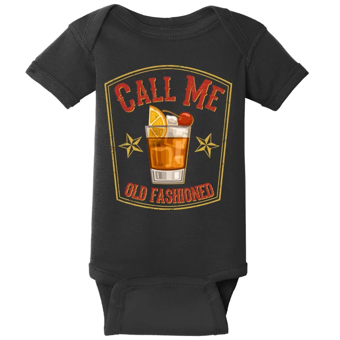 Vintage Call Me Old Fashioned Whiskey Baby Bodysuit