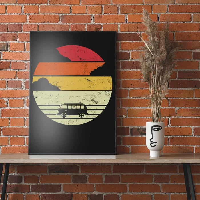 Vintage Camping Sunset Poster