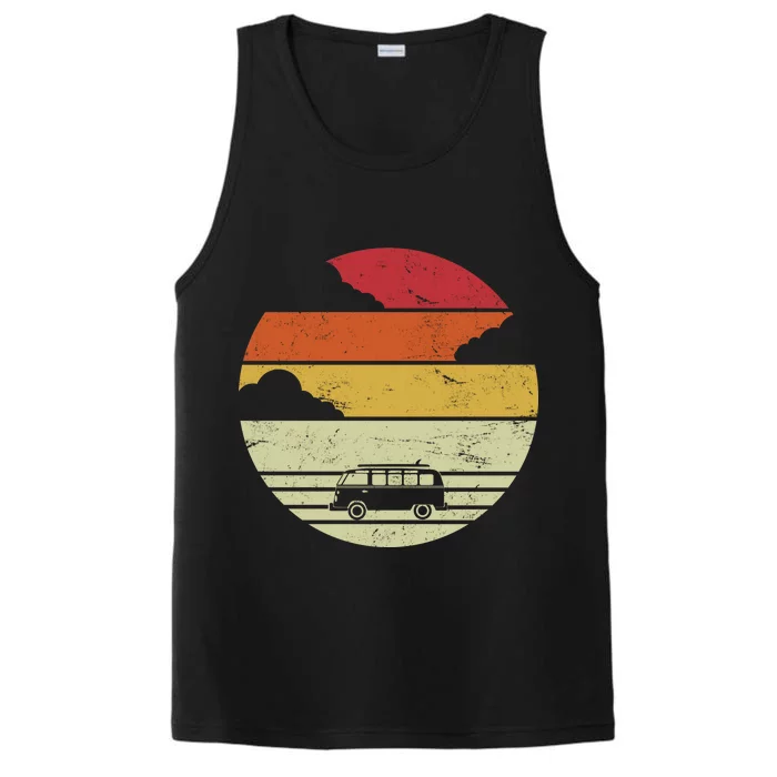 Vintage Camping Sunset Performance Tank