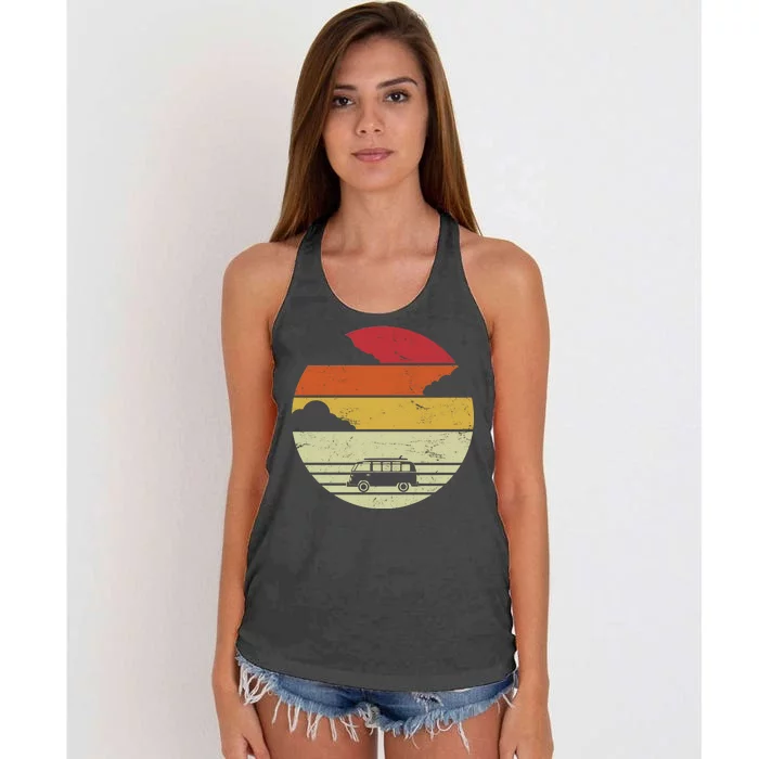 Vintage Camping Sunset Women's Knotted Racerback Tank