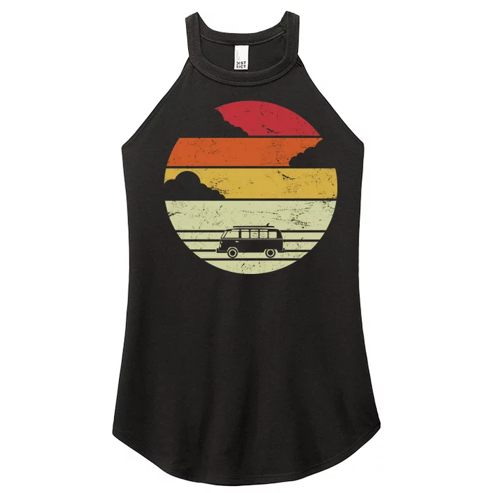 Vintage Camping Sunset Women’s Perfect Tri Rocker Tank