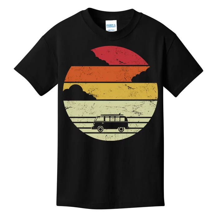 Vintage Camping Sunset Kids T-Shirt