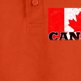 Vintage Canadian Flag Canada Dry Zone Grid Performance Polo