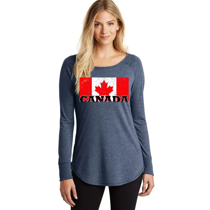 Vintage Canadian Flag Canada Women's Perfect Tri Tunic Long Sleeve Shirt