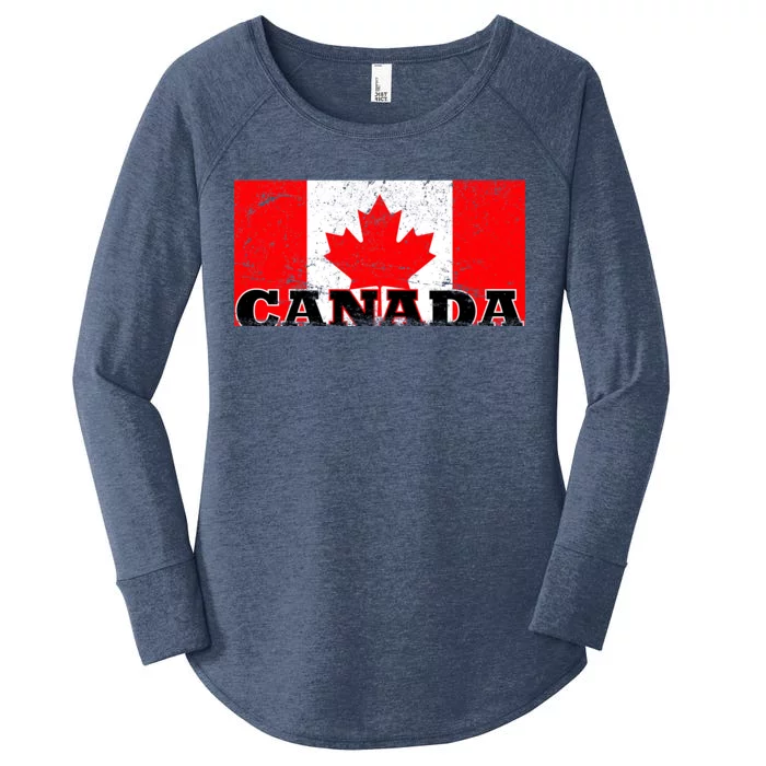 Vintage Canadian Flag Canada Women's Perfect Tri Tunic Long Sleeve Shirt