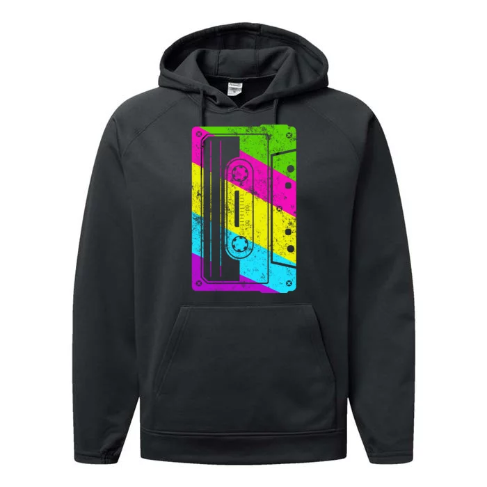 Vintage Cassette Tape 80s Performance Fleece Hoodie