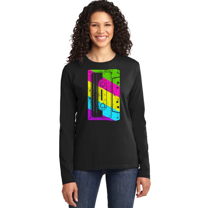 Vintage Cassette Tape 80s Ladies Long Sleeve Shirt