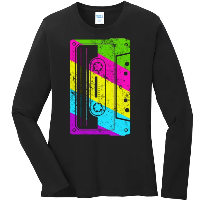 Vintage Cassette Tape 80s Ladies Long Sleeve Shirt