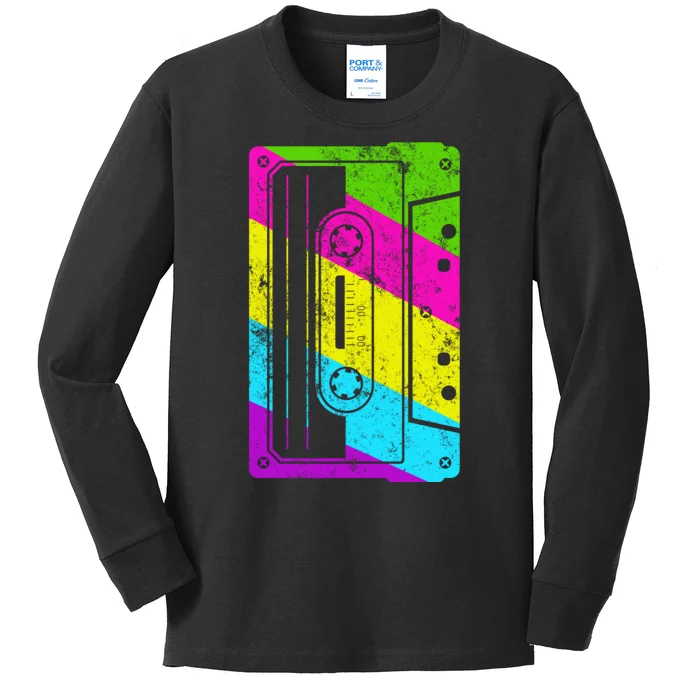 Vintage Cassette Tape 80s Kids Long Sleeve Shirt