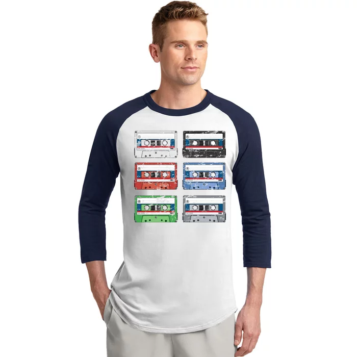 Vintage Cassette Tapes Baseball Sleeve Shirt