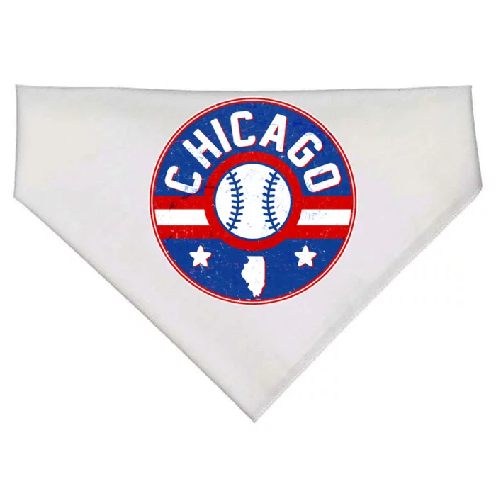 Vintage Chicago Baseball Emblem USA-Made Doggie Bandana