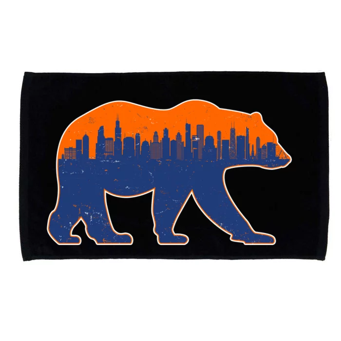 Vintage Chicago Illinois Skyline Bears Football Microfiber Hand Towel