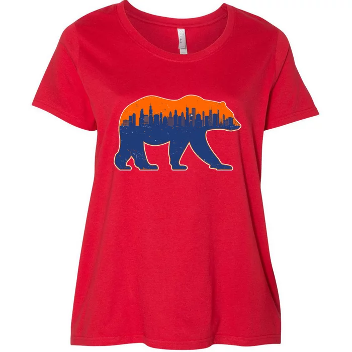 Vintage Chicago Illinois Skyline Bears Football Women's Plus Size T-Shirt