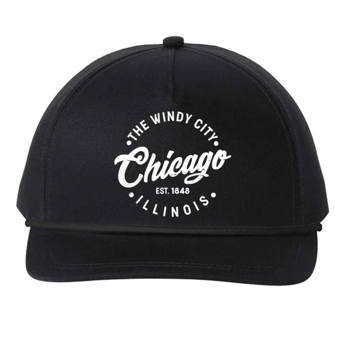 Vintage Chicago The Windy City Illinois EST 1848 Snapback Five-Panel Rope Hat