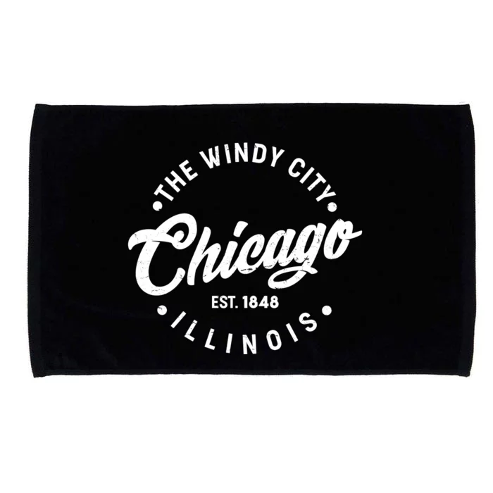 Vintage Chicago The Windy City Illinois EST 1848 Microfiber Hand Towel