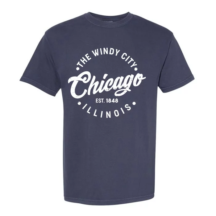 Vintage Chicago The Windy City Illinois EST 1848 Garment-Dyed Heavyweight T-Shirt