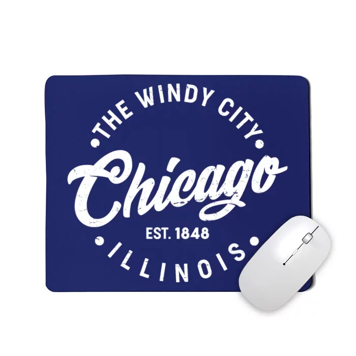 Vintage Chicago The Windy City Illinois EST 1848 Mousepad