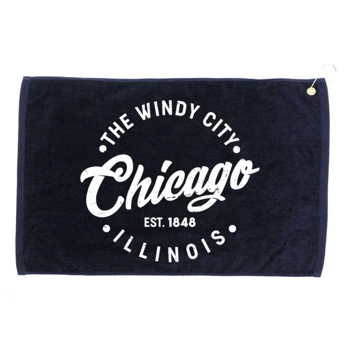 Vintage Chicago The Windy City Illinois EST 1848 Grommeted Golf Towel