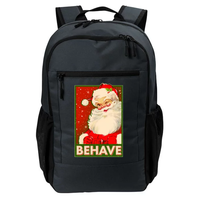 Vintage Christmas Behave Winking Santa Claus Daily Commute Backpack