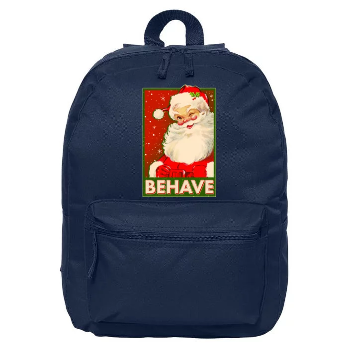 Vintage Christmas Behave Winking Santa Claus 16 in Basic Backpack